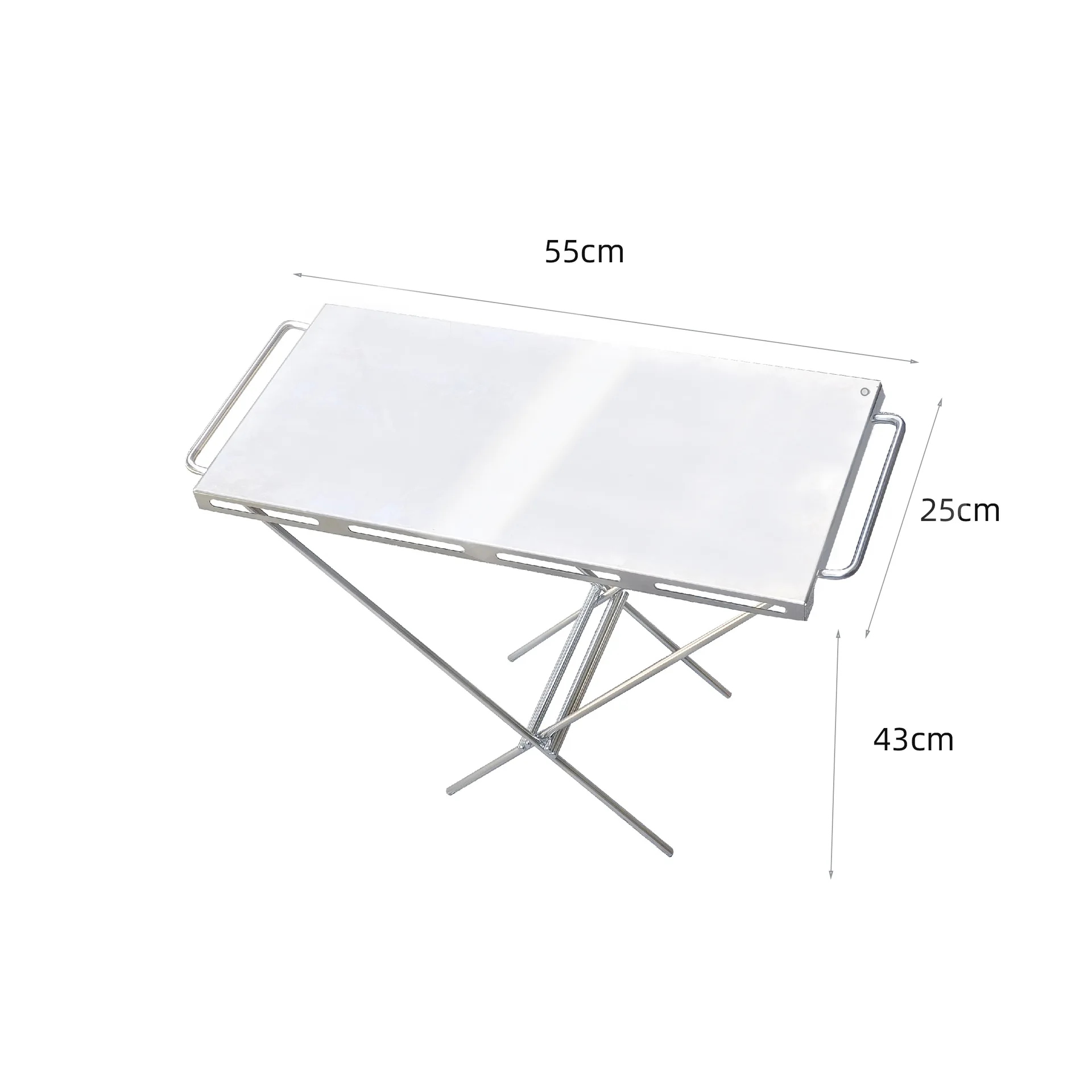 Fire table Stainless steel folding table Portable firewood rack Camping Barbecue Side Small steel table