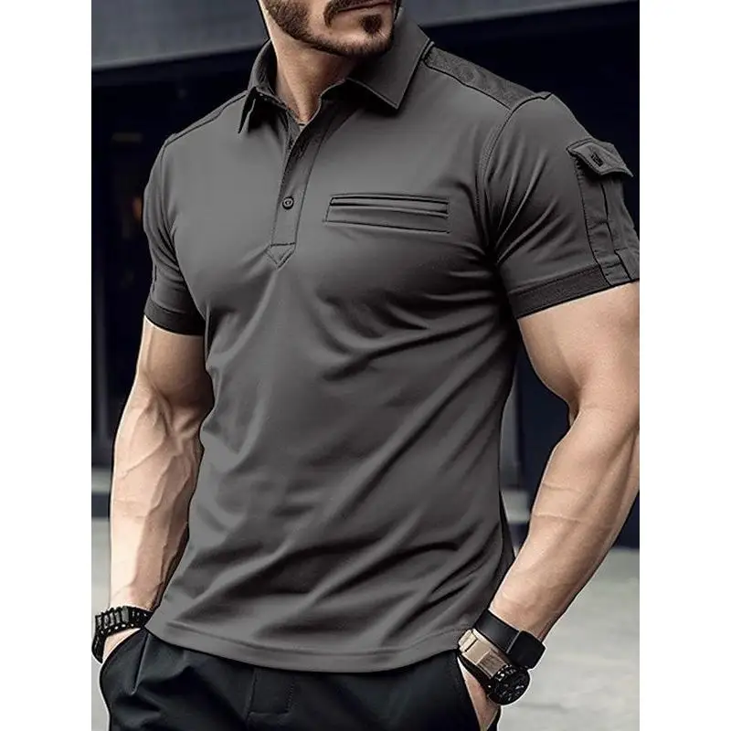 2025 Nuova Primavera Estate da uomo di alta qualità di vendita calda in puro cotone a maniche corte Polo sportiva da viaggio casual Top