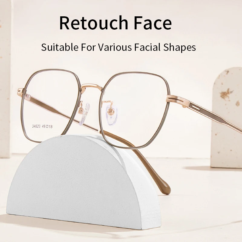 Xbora New Trendy Polygonal Retro Alloy Glasses Frame Personalized Optical Prescription Eyewear Frame For Men And Women 34620