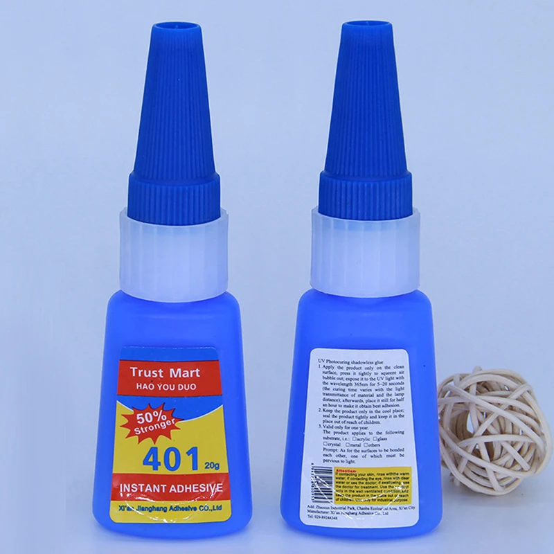 

20ml Liquid Super Glue 401 Instant Strong Glue Bond Leather DIY Adhesive Gel