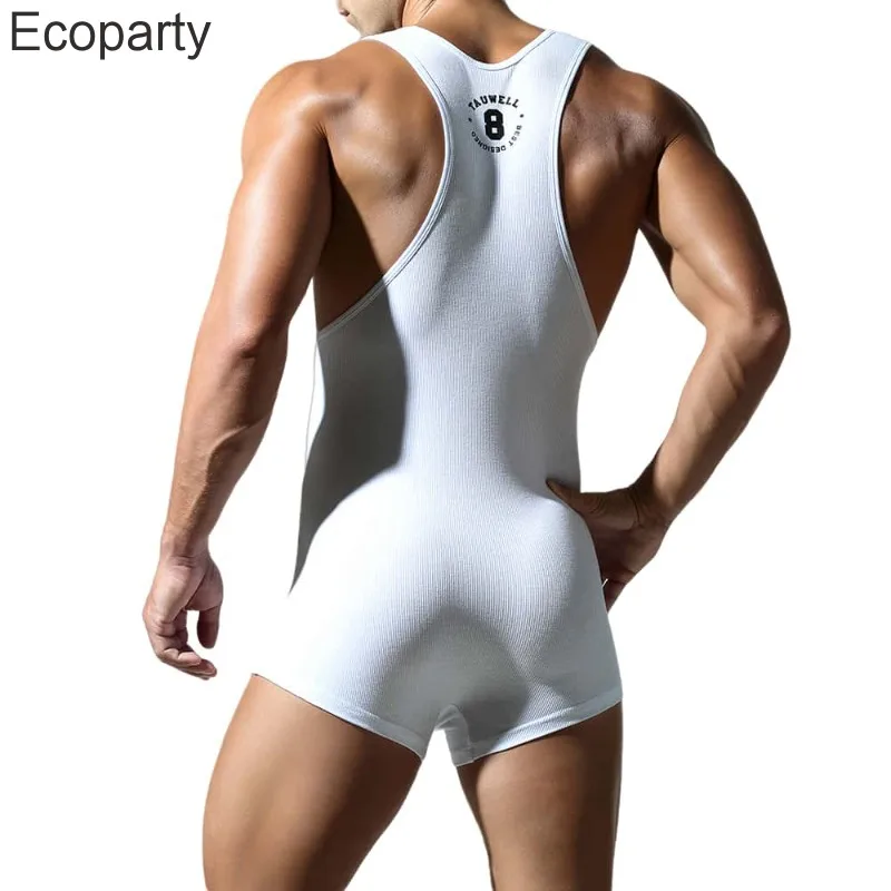 New Mens Bodysuit Undershirts Slim Shaper Onesie Vest Jumpsuits Undershirts Bodywear Sports Bodybuilding Singlets