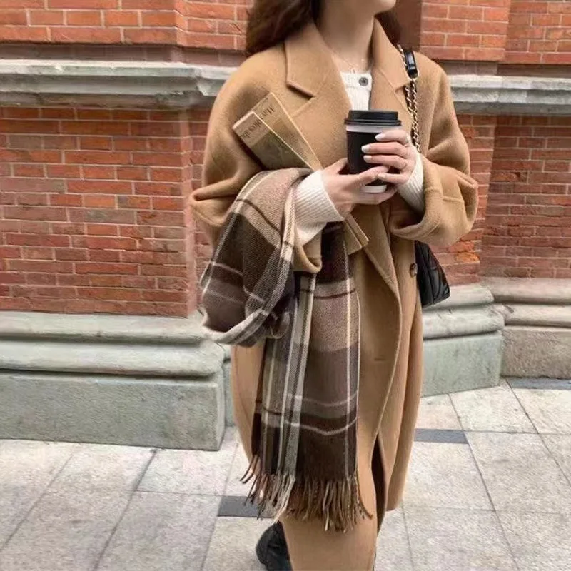 Hepburn Style Double-sided Woolen Big Clothes for Women's Clothing in Autumn and Winter 2025 New Small and High-end Woolen Coat