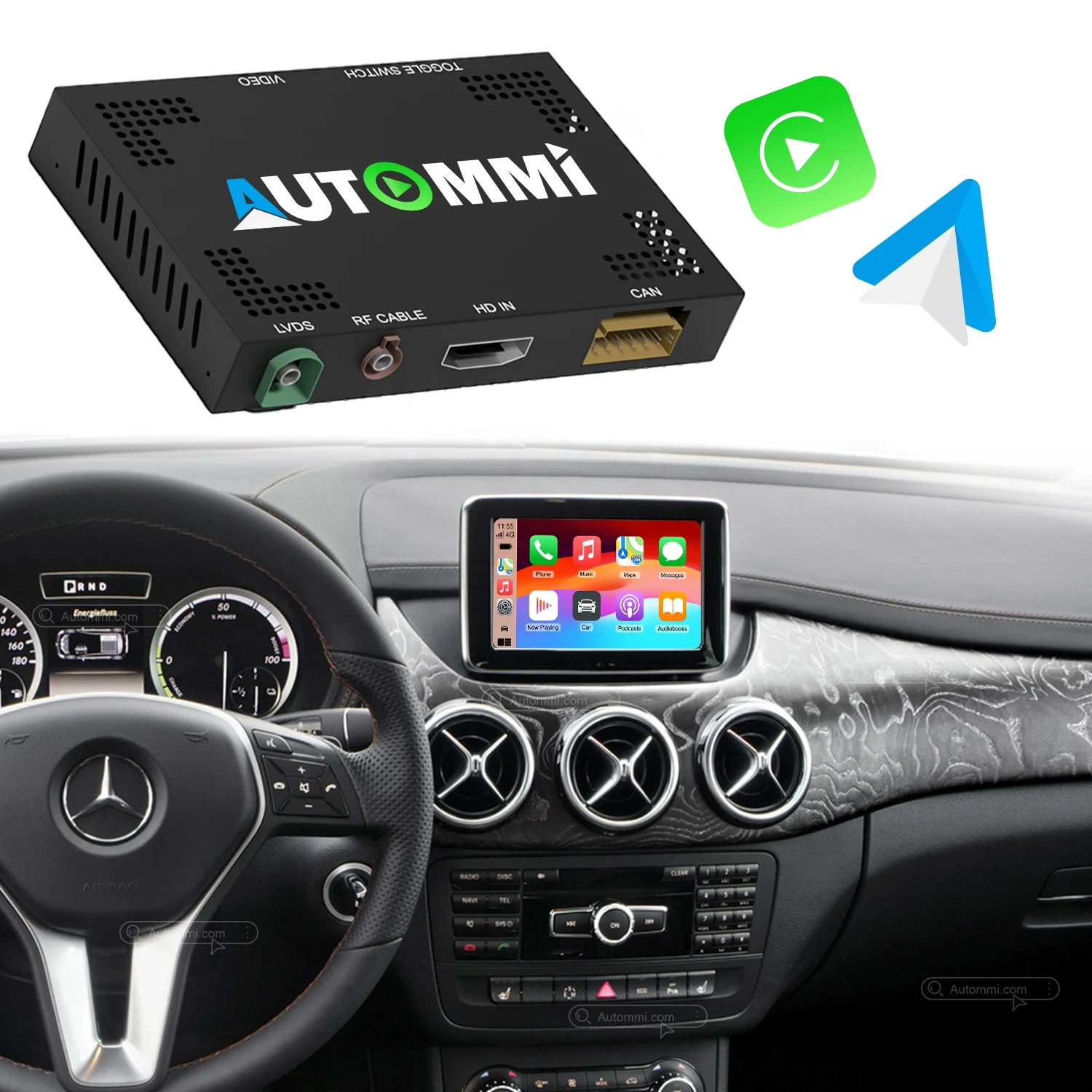 B-Class W246 Wireless Apple CarPlay Android Auto Decoder Module Interface Kit For 2011-2018 Mercedes-Benz B160 B180 B200 B250