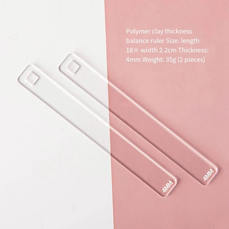 T61C_10Pc/Set Clay Ruler Acrylic Soft Pottery Polymer Clay Thickness Ruler