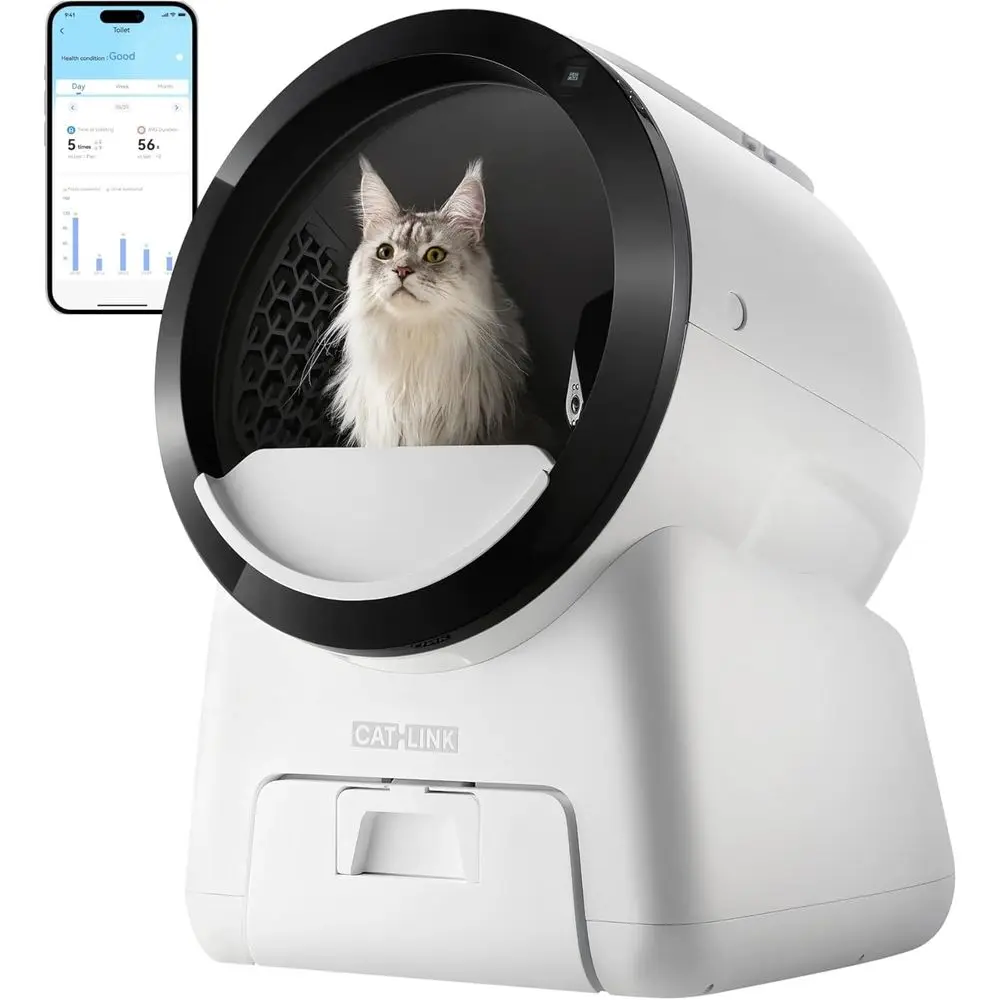 

Automatic Self-Cleaning Litter Box with 5G App Control, Dual-AI Camera for Multiple Cats, Waste Packing, and Odor Control