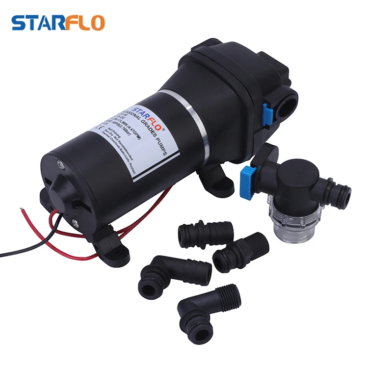 

STARFLO 17LPM 40PSI Marine RV Fresh Sea Water Diaphragm Pump 12v Dc High Flow Electric Water Pumps For Sale