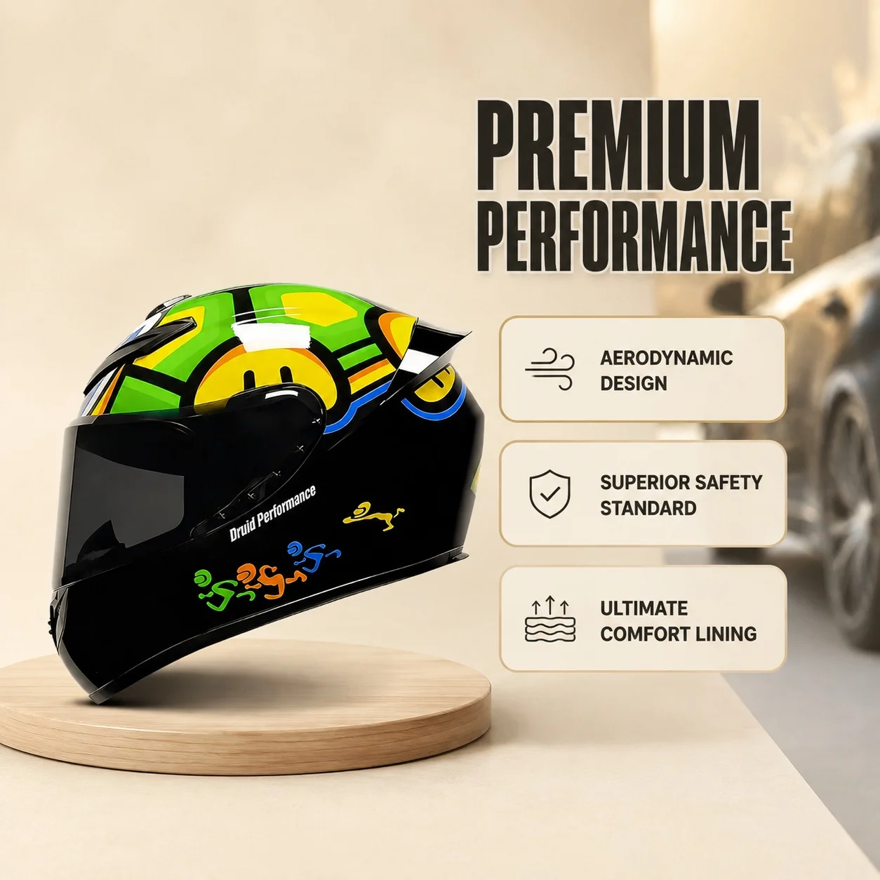 Maßgefertigter Motorrad-Schutzhelm für Yamaha, Honda, Kawasaki Motorräder, DOT-zertifiziert, stoßfest, belüftet, abnehmbare Polsterung, hochfeste Schale