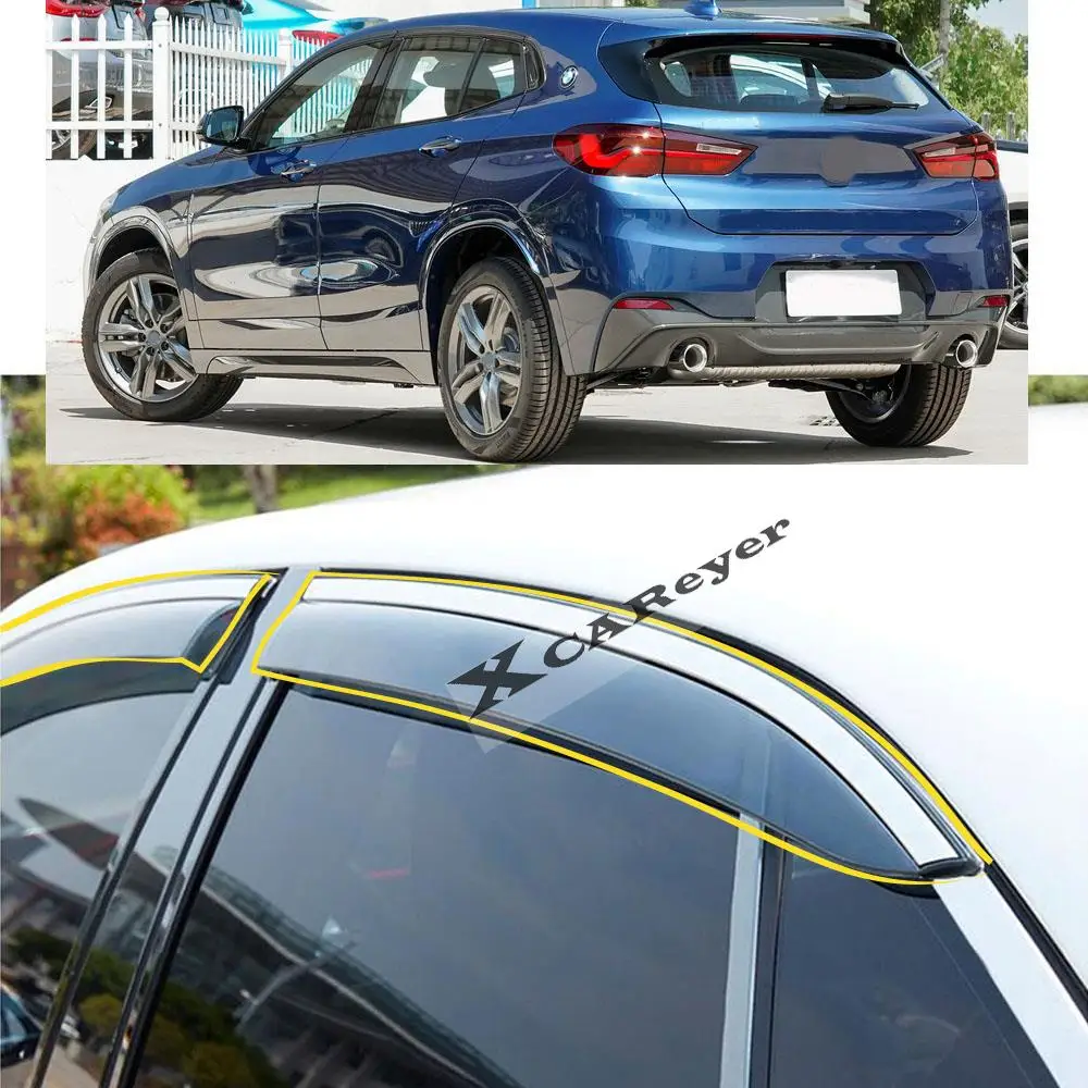 

For BMW X2 2019 2020 2021 2022 Car Body Styling Sticker Plastic Window Glass Wind Visor Rain/Sun Guard Vent Parts