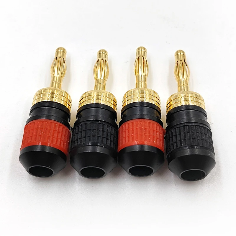 Banana Plugs Speaker Amplifier Wire Connector Adapter 24K Gold Plated Banana Connectors Jack for Hifi Audio Speaker Wire Cable