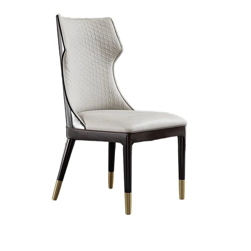 

Обеденный стул из цельной древесины, кожаный стул со спинкой из лаки для дома