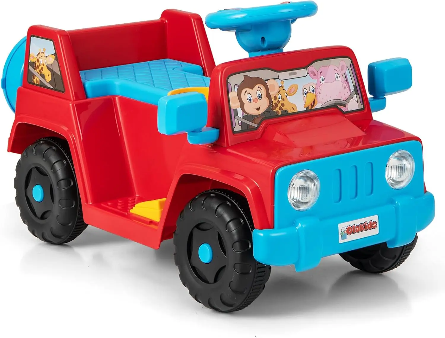 ขี่รถสําหรับเด็กวัยหัดเดิน, รถยนต์ไฟฟ้า Jeep สําหรับเด็ก 6V พร้อมยางเก็บของ, แตร, เครื่องชาร์จ, ขี่มอเตอร์แบบใช้แบตเตอรี่