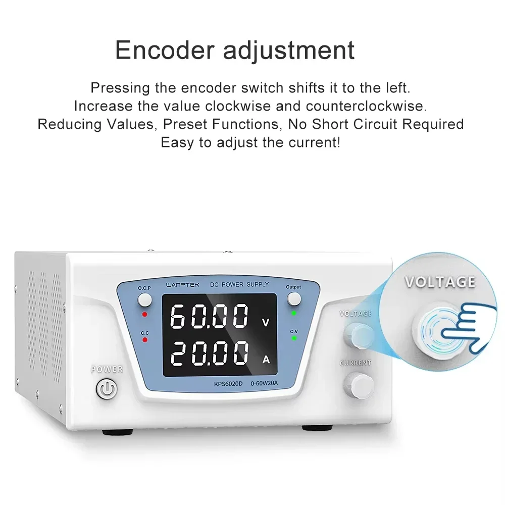 Wanptek KPS1540D/1550/1560 alimentation régulée réglable cc Programmable 15V 40A Modulation PWM Protection contre les courts-circuits