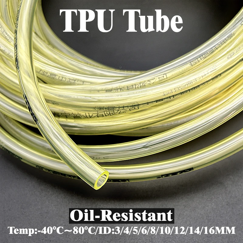 

ID 3mm~16mm Low-Temperature/Oil Resistant TPU Resin Hose Flexible Tubing Leak-Proof Fluid Transfer for Machinery & Equipment