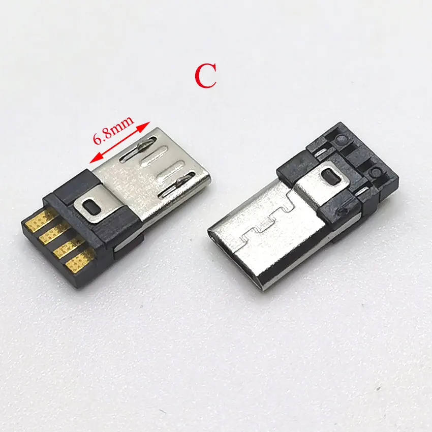 10PCS micro Male 2p/4Pin USB Connectors USB Connector Port Jack Tail Sockect Plug Terminal For Samsung Huawei DIY