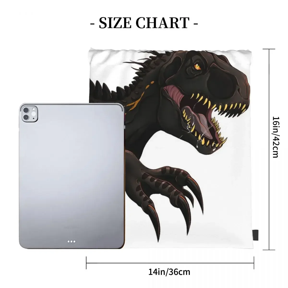 Jurassic World Indoraptor Backpacks Portable Drawstring Bags Drawstring Bundle Pocket Sports Bag BookBag For Travel School