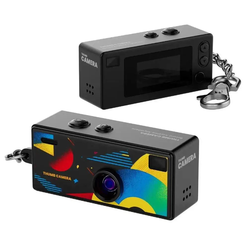 Digitalkamera 1080P HD Miniatur-Kamera Schlüsselanhänger Unterstützt 128GB Speicherkarte Tragbarer Videorekorder im Retro-Stil als Geschenk für Kinder