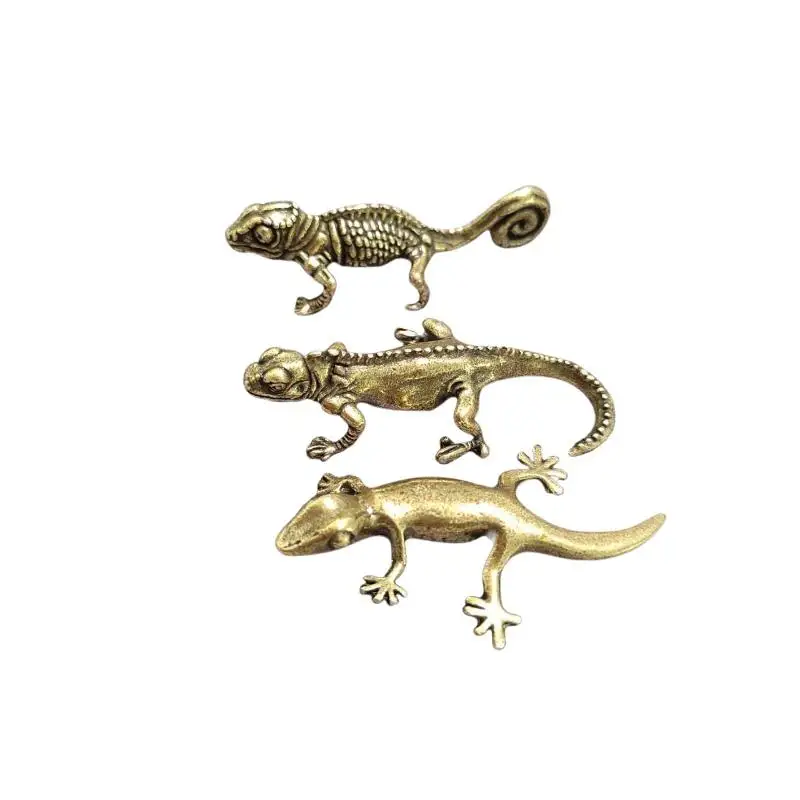 Vintage-Gecko-Statue aus Legierung, Heim- und Schreibtischdekoration, Tierornamente, realistische Gecko-Statue, Kunsthandwerk, kleine Geschenkidee – Detail 5