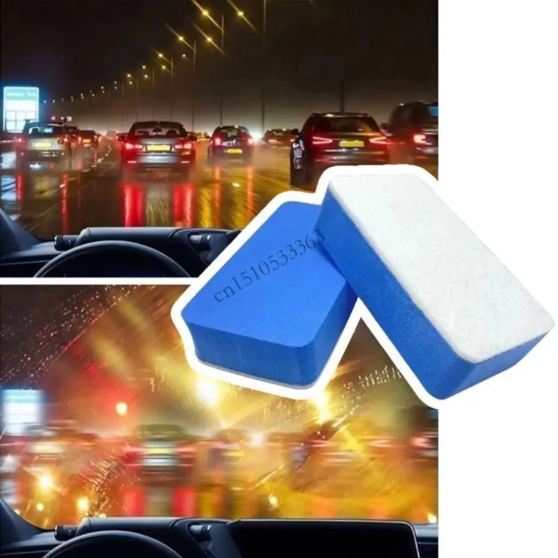 

090E Oil Dusty Removal Tools Car Glass Oil Film Cleaning Sponge Cleaning Accessories Windshield Brush Wiper Polishing Sponges