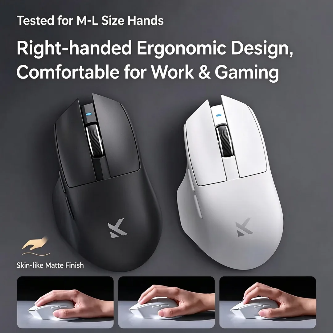 MCHOSE G7 Max Ergonomic Wireless Mouse PAW3395 26,000 DPI 59g Lightweight 800mAh Battery TTC Optical Switches 8K Wireless Ready - view 2