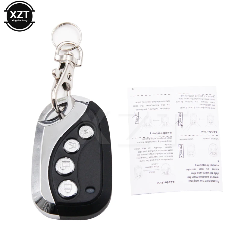 1pcs Metal Design Transmitter Garage Door Remote Control Fob 433.92Mhz Cloning Gate Duplicator