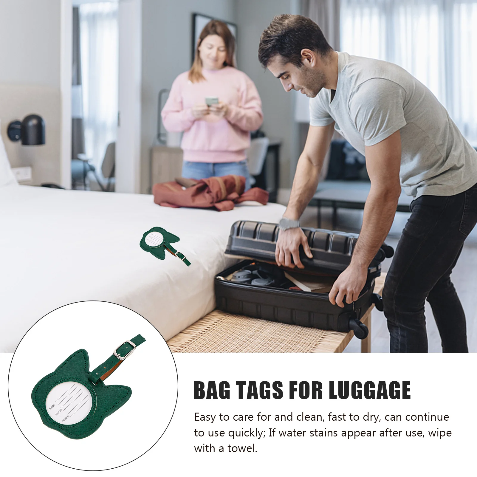 

Luggage Tag Cute Cat Design Lightweight Durable Travel Baggage Identifier Practical Suitcase Tag Bag Tags for Luggage