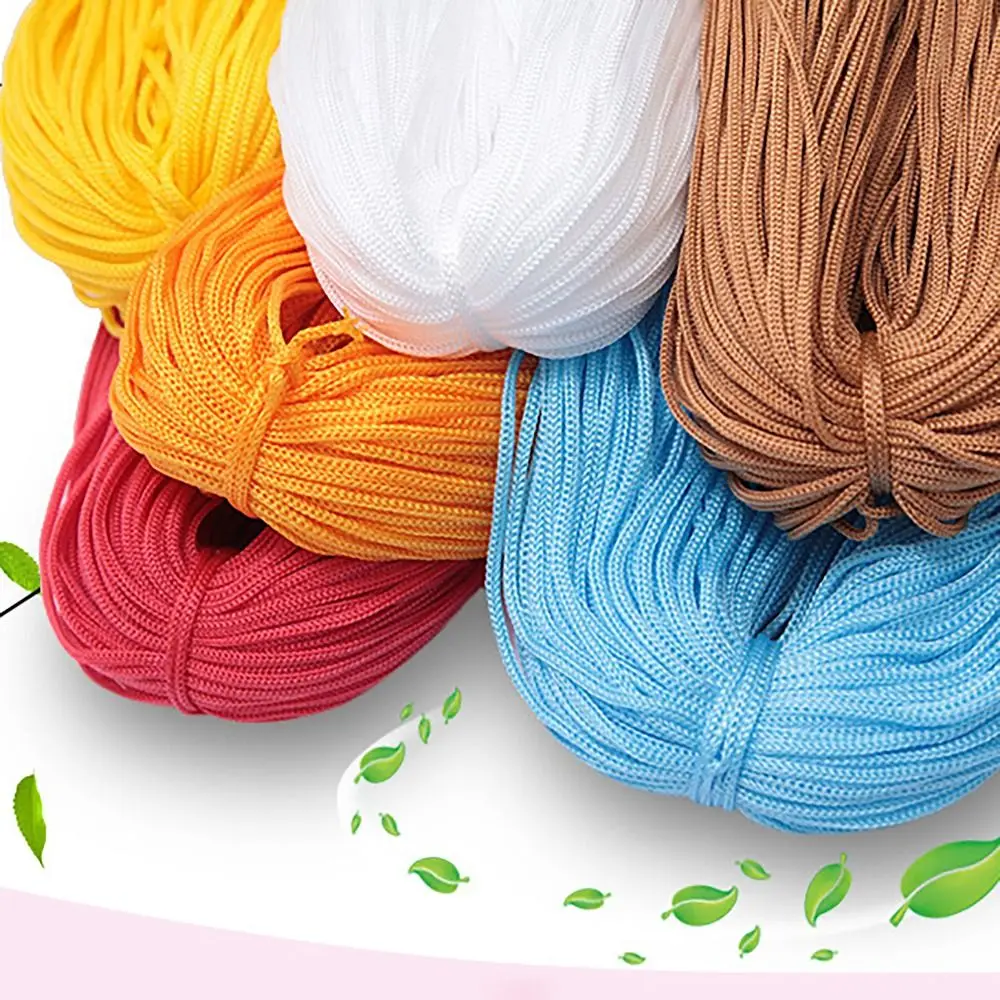 

200M 3mm Macrame Rope Hollow Line Macrame Rope Soft Hand-Woven Nylon Cord Hat Bag Shoe Doll Handicrafts Thread DIY