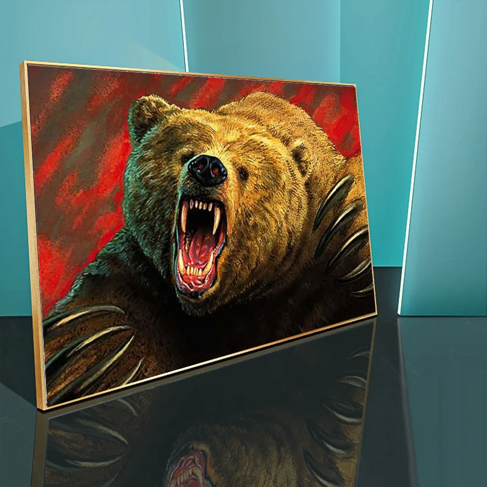 5D Diamond Painting  Animal Grizzly Bear Full Drill Diamond Mosaic DIY Hand Inlaid Rhinestone Embroidery Home Decor Gifts