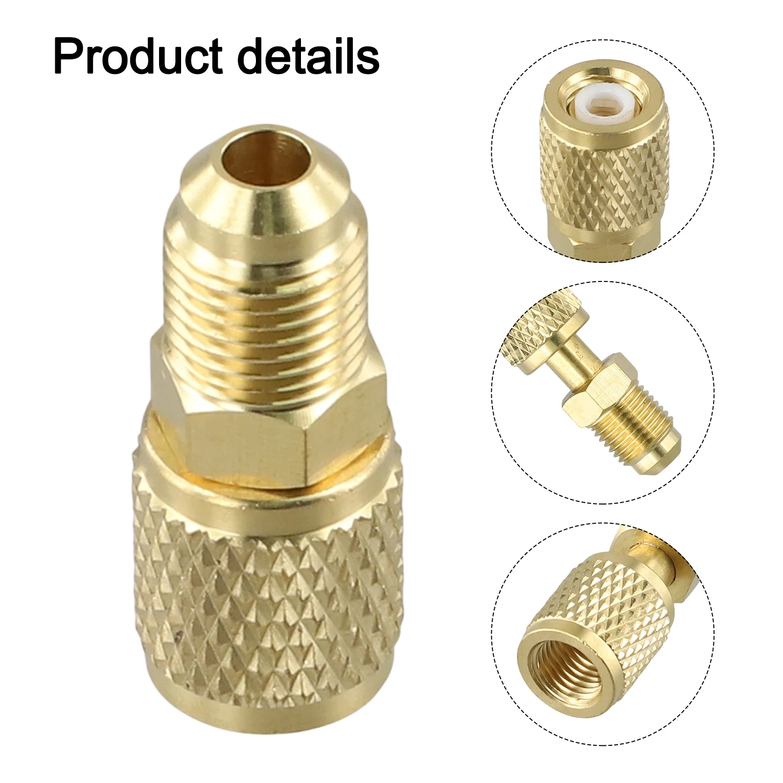 Adaptor Kuningan Male 5/16 X F1/4 SAE Coupler Untuk AC S R32 R410a Sistem Pendingin Selang Pompa Vakum Aksesoris