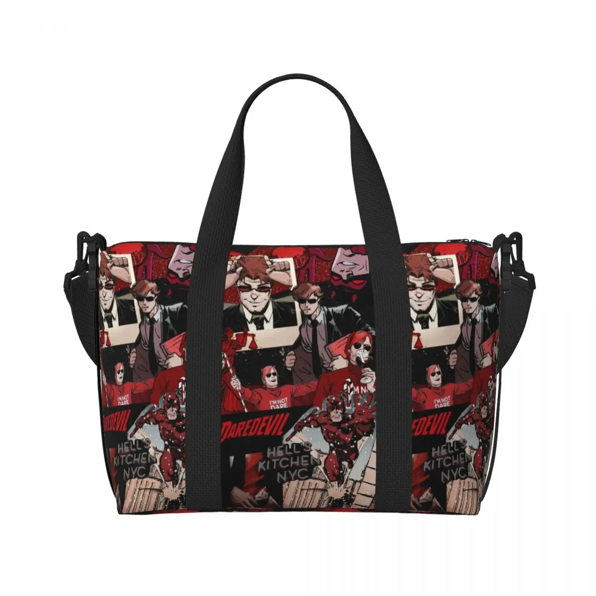 Custom Daredevil Comic Wallpaper Tote Bag Women Large Capacity Beach Gym Travel Bags