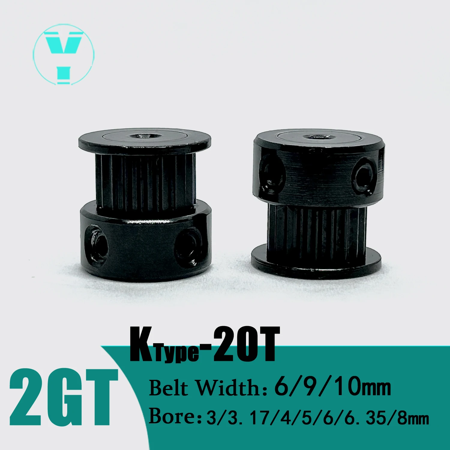 

2GT 20 Teeth 2GT Timing Belt Width 6mm 9mm 10mm Bore 3/3.17/4/5/6/6.35/8mm 2GT Black Timing Pulley For 3D Printer CNC Parts