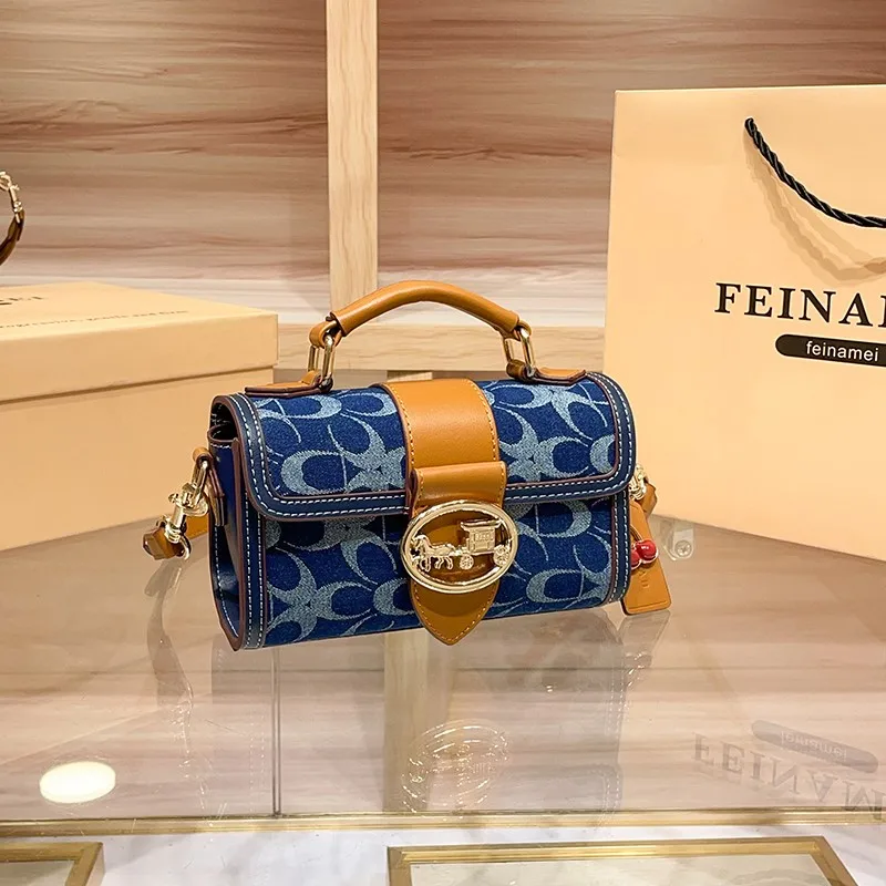 

Женская сумка, легкая роскошная джинсовая холщовая сумка в стиле ретро, модная новая сумка-подушка 2024, высококачественная сумка через плечо на одно плечо