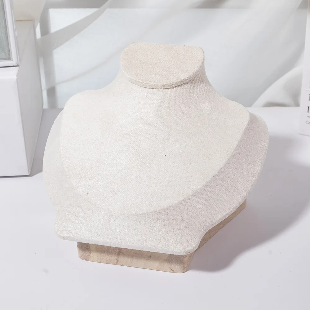 Linen Necklaces Pendant Portrait Showcase Display Shelf Window Stand Jewelry Pendants Bust Mannequin Holder Rack Organizer