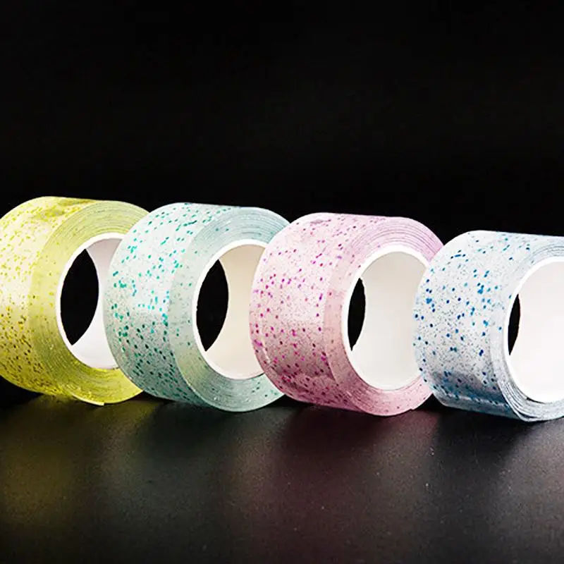 Adhesive Blowable Bubble Tapes Colorful Glitter Double-Sided Reusable High Sticky Bubble Tape For Diy Craft Pinch Toy Making