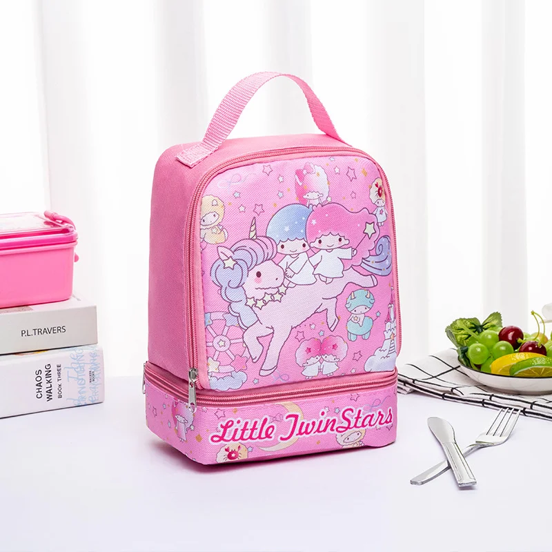 Sanrio Hello Kitty Lunch Bag Kid Portable Lunch Box Bag Melody Lunch Box Thermal Bag School Picnic Thermal Cold Food Container