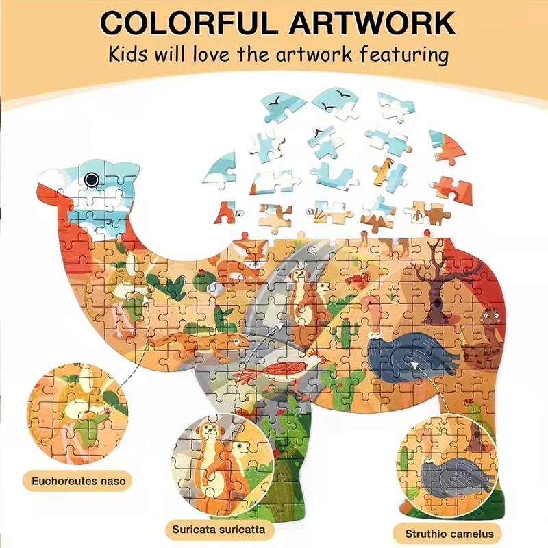 Hahowa Animal Jigsaw Puzzle Kids Snake Games Scenery For 3 Years Learning Puzzles Educational Toys Children Birthday Gifts