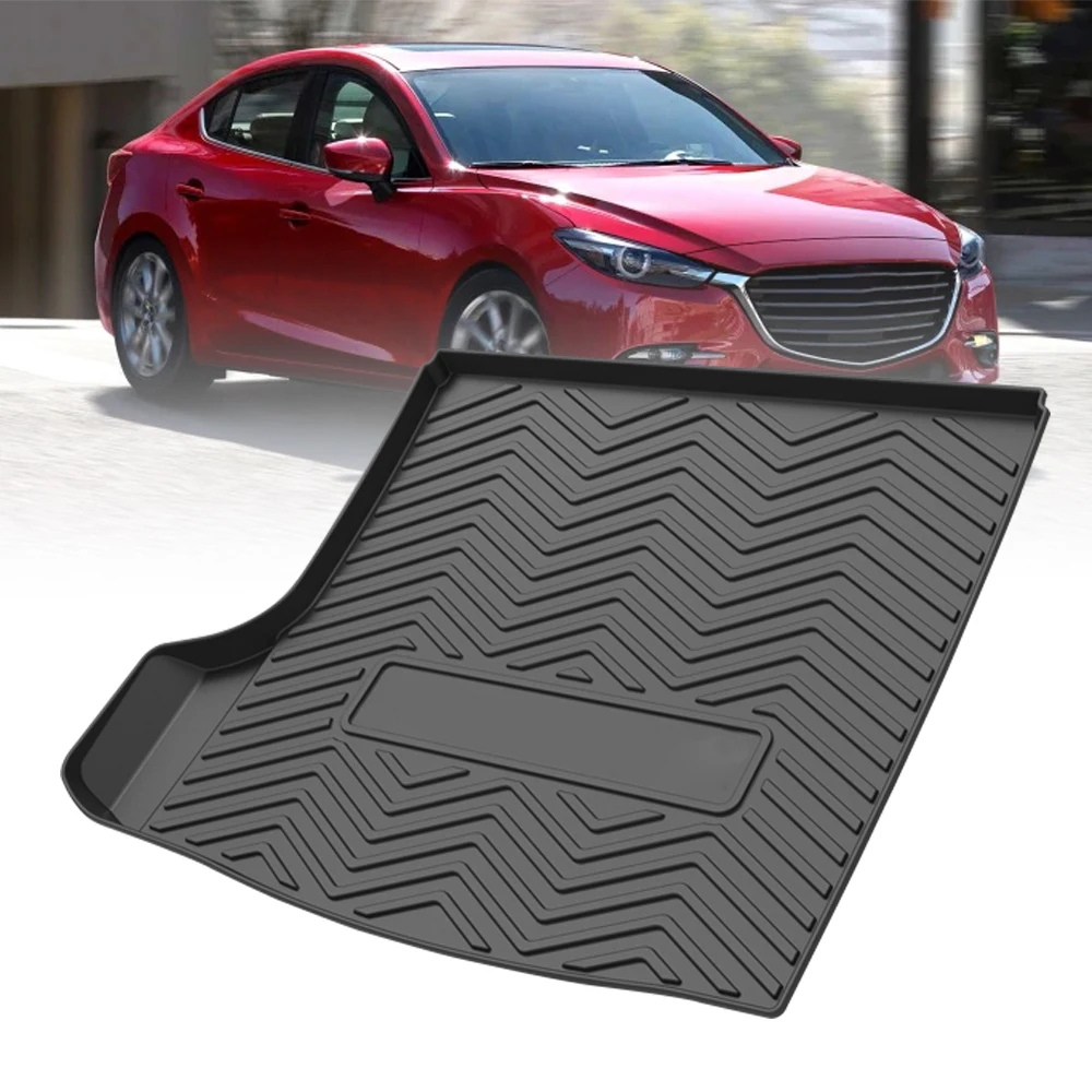 

For Mazda 3 Sedan 2014-2016 2017 2018 2019 TPE Storage Box Pad Rear Trunk Mat Waterproof Protective Liner Trunk Tray Floor Mat