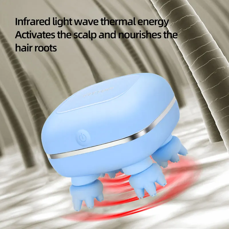 Nieuwe collectie 190g lichtgewicht elektrische mini-hoofdhuidmassage, draagbare waterdichte aangedreven hoofdhuidmassager