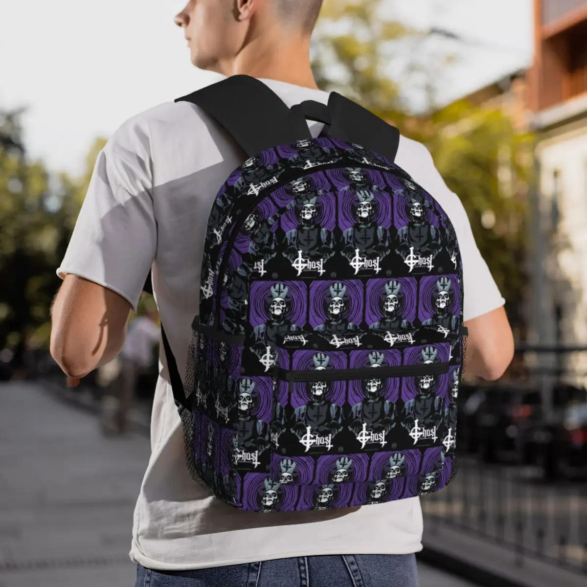 

Rock Band Ghost BC Student Backpack School Bag Hiking Travel Daypack for Men Women Fashion Bookbag Shoulder Bags
