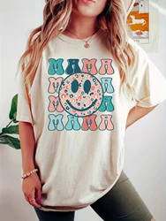 Mama Print Crew Neck T-shirt, Casual Short Sleeve Top For Spring & Summer, Women's Clothing