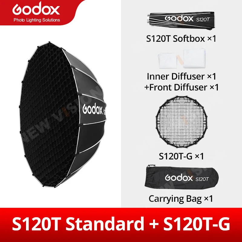 GODOX S65T S85T S120T Paraplu-stijl Snelle installatie Studio Zilver Groothoek Beauty Dish Honingraatrooster voor fotografische