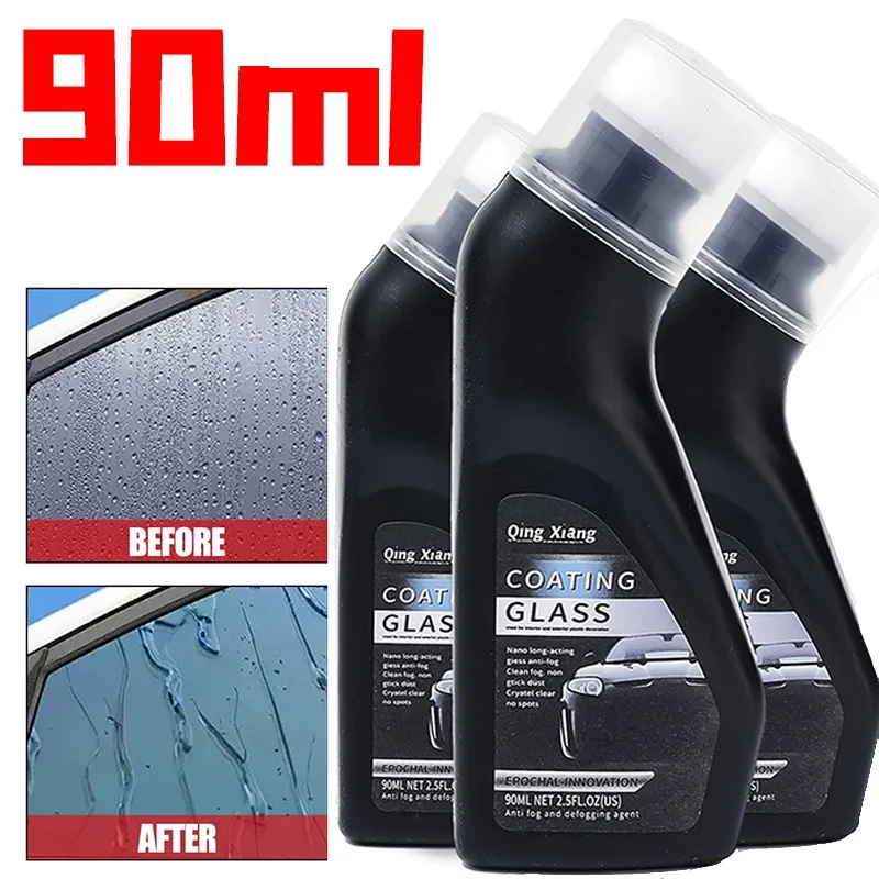 

90ml Car Glass Anti Fog Coating Agent Windshield Rearview Mirror Motorcycle Helmet Lens Sponge Wipe Auto Glass Coating Defogger