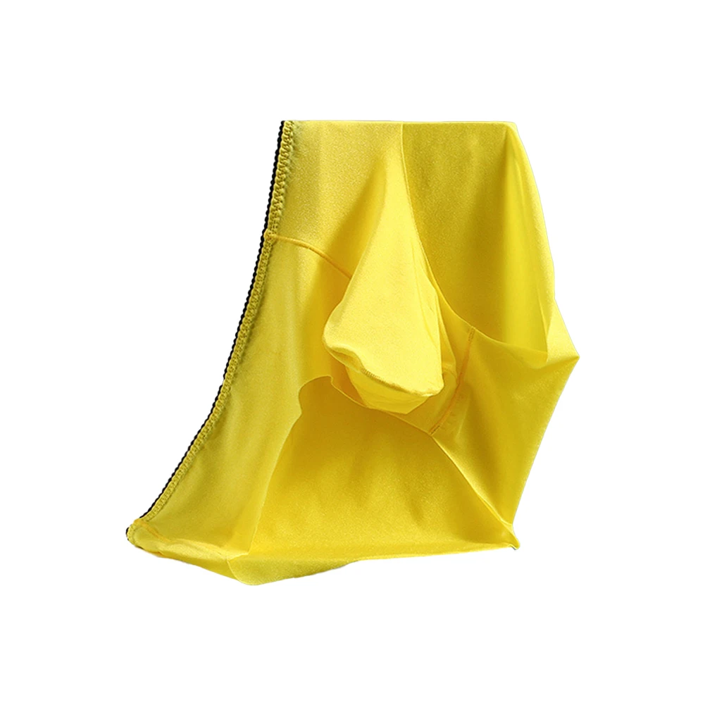 Breathable Mens Underwear Pink U-Convex Pouch Underpants Low-Waist Style Solid Pattern Casual Style Ice Silk Fabric
