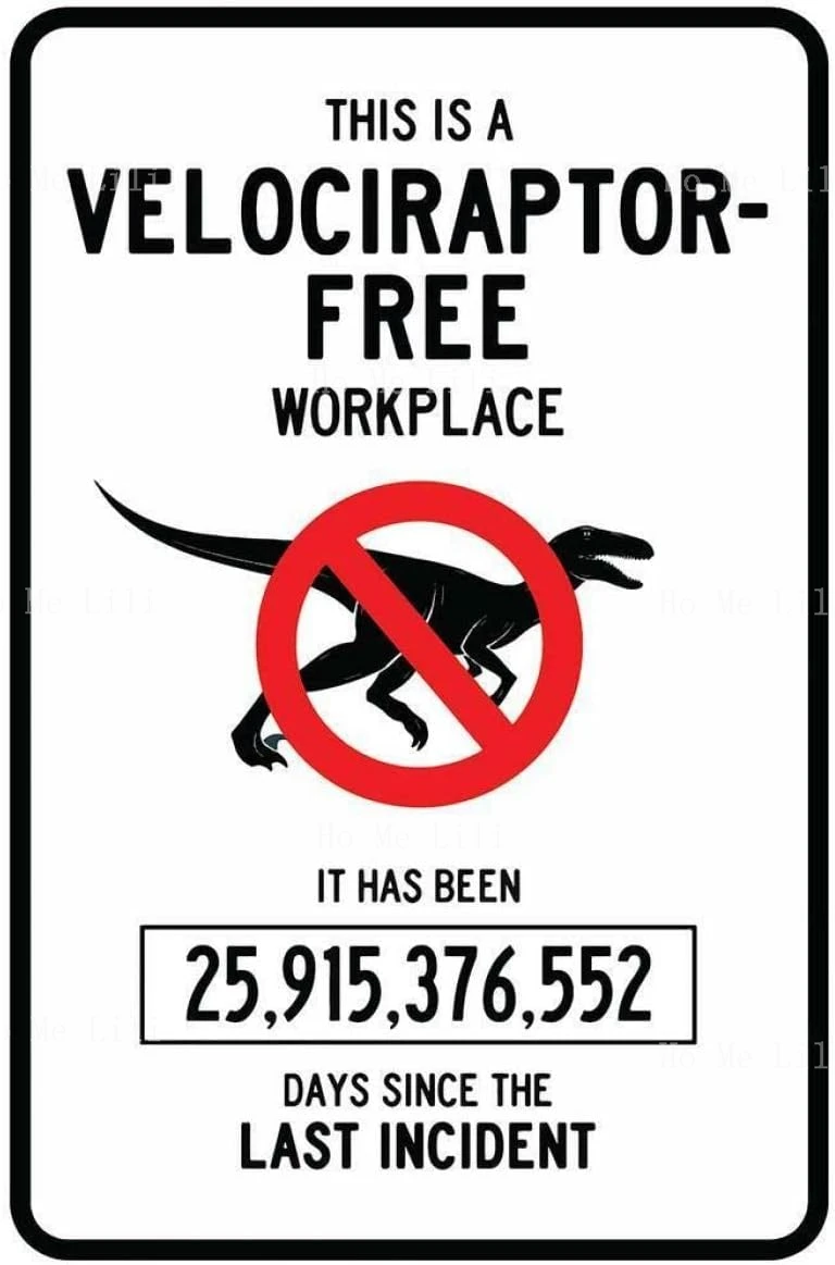 Missing Pet Tin Sign Danger Velociraptor Containment Metal Sign Plaque Plate Decor Plaque Retro Man Cave Home Wall Decor