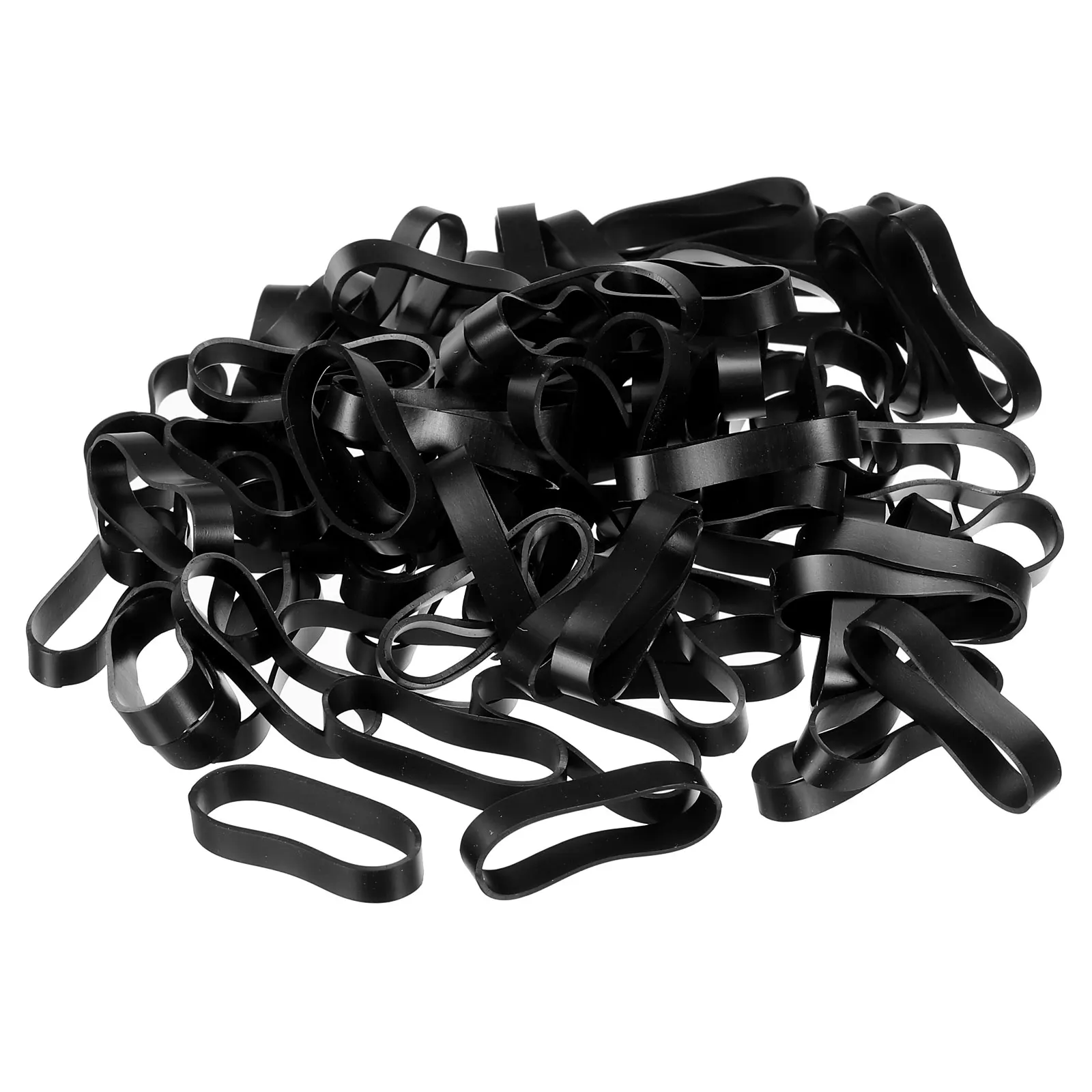 50/100/200pcs Bandas de Silicona para Cables, Bandas Elásticas Resistentes Antideslizantes Planas Negras para Envolver Cables, Bolsas y Manualidades