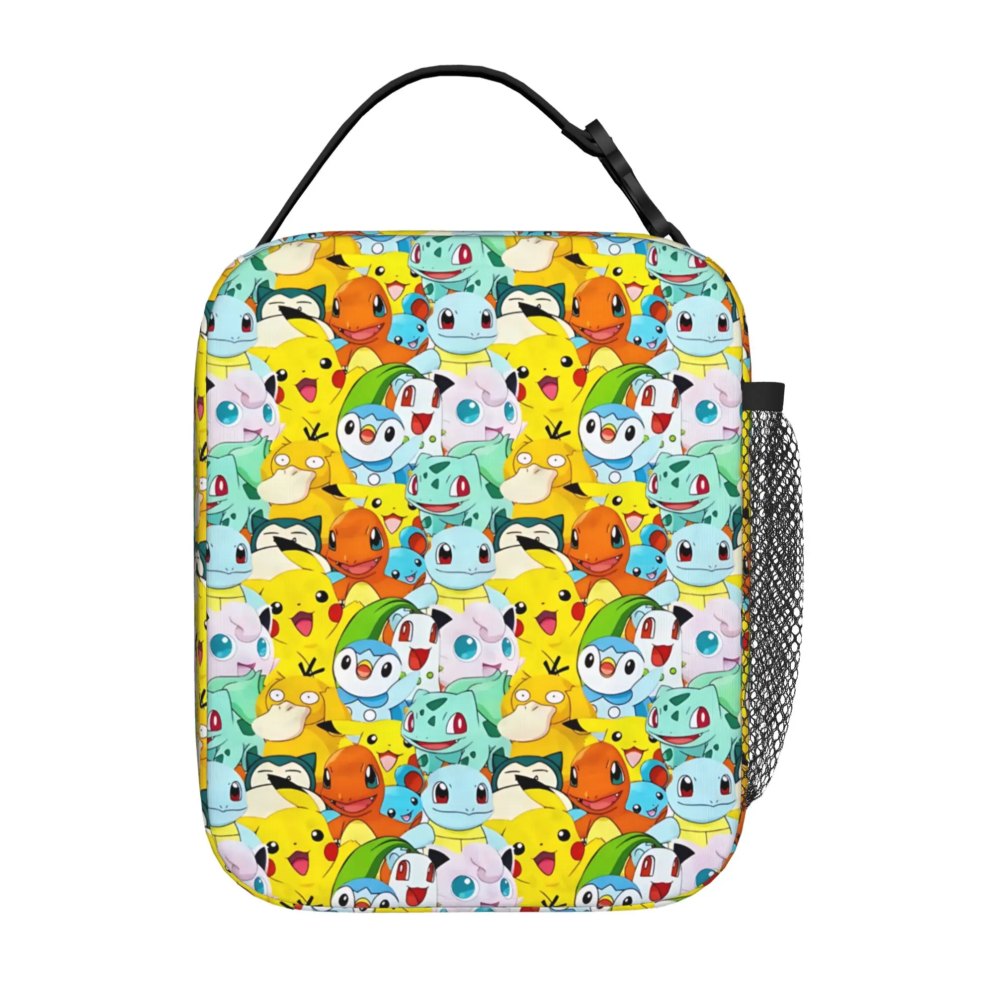 Cartoon Pokemon Theme Insulated Lunch Bag Meal Pack Rice Bag  bolsa Student Bento Lunch Handbag Insulation