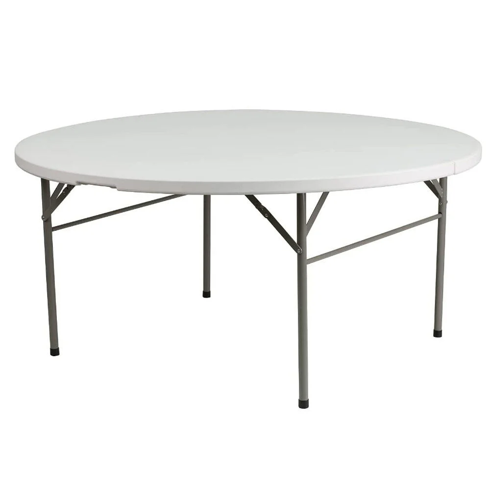 8-10 Persons Plastic 5ft Banquet Wedding Event Dine Round Folding Table for Dining Party With Durable