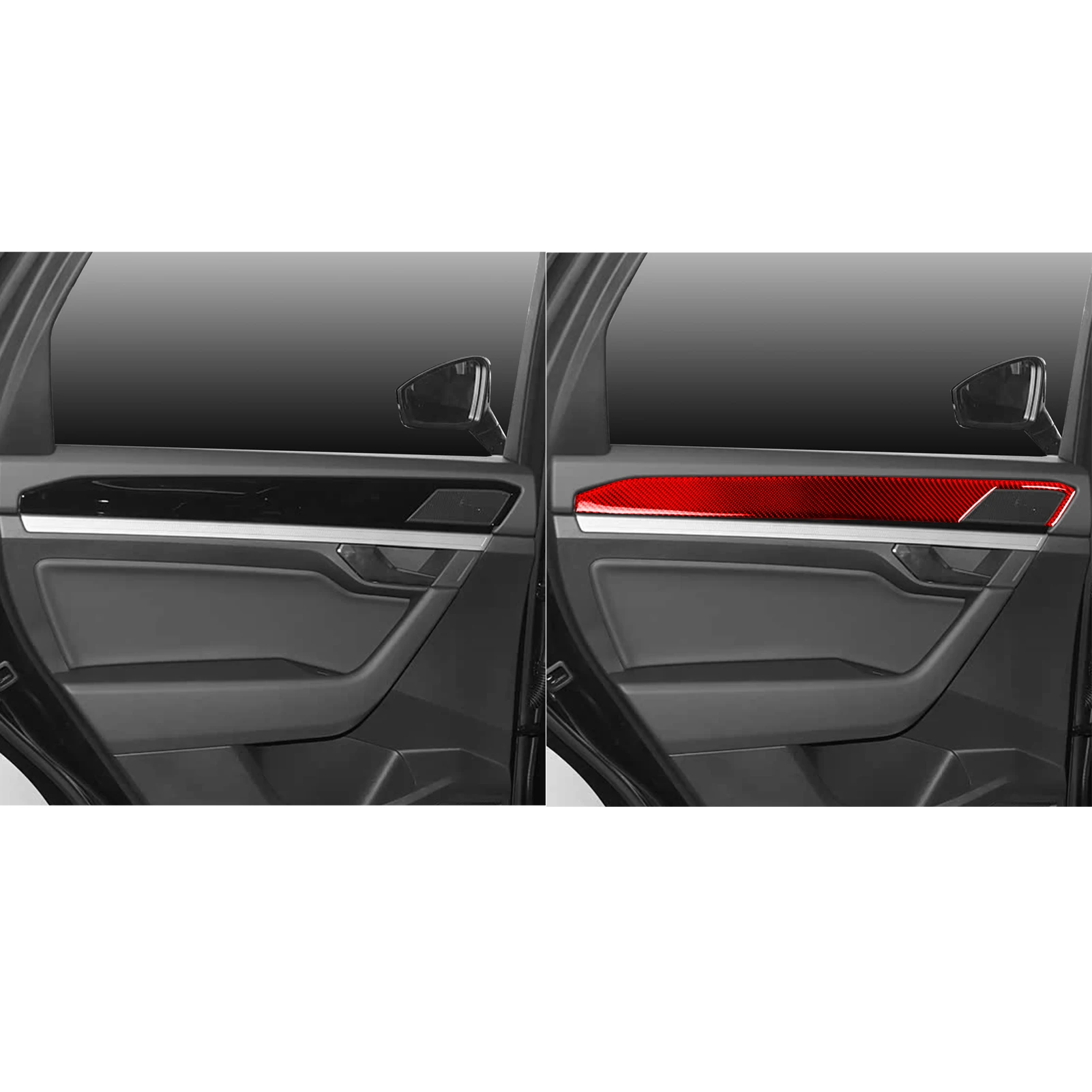 

Door Armrest Door Panel Decor Strip Automotive Soft Carbon Fiber Interior Accessories Sticker FOR Volkswagen Touareg 2019-2026
