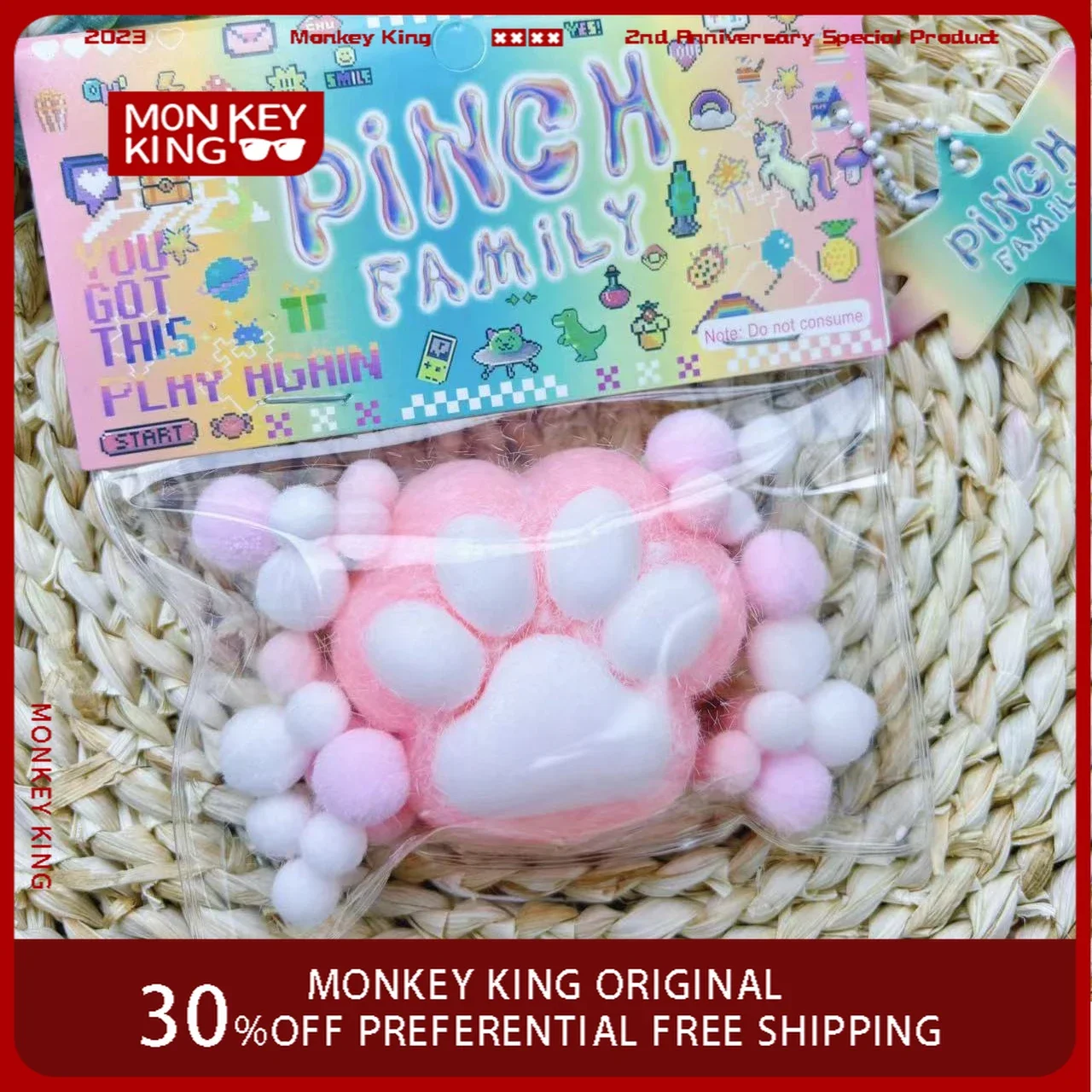 Mochi Taba Squishy NEUES Zappelspielzeug, süßes Plüsch-Katzenpfoten-Fuß-Squeeze-Spielzeug, Simulation von Brot, Lebensmitteln, langsamer Rückprall, Anti-Stress-Linderungsspielzeug