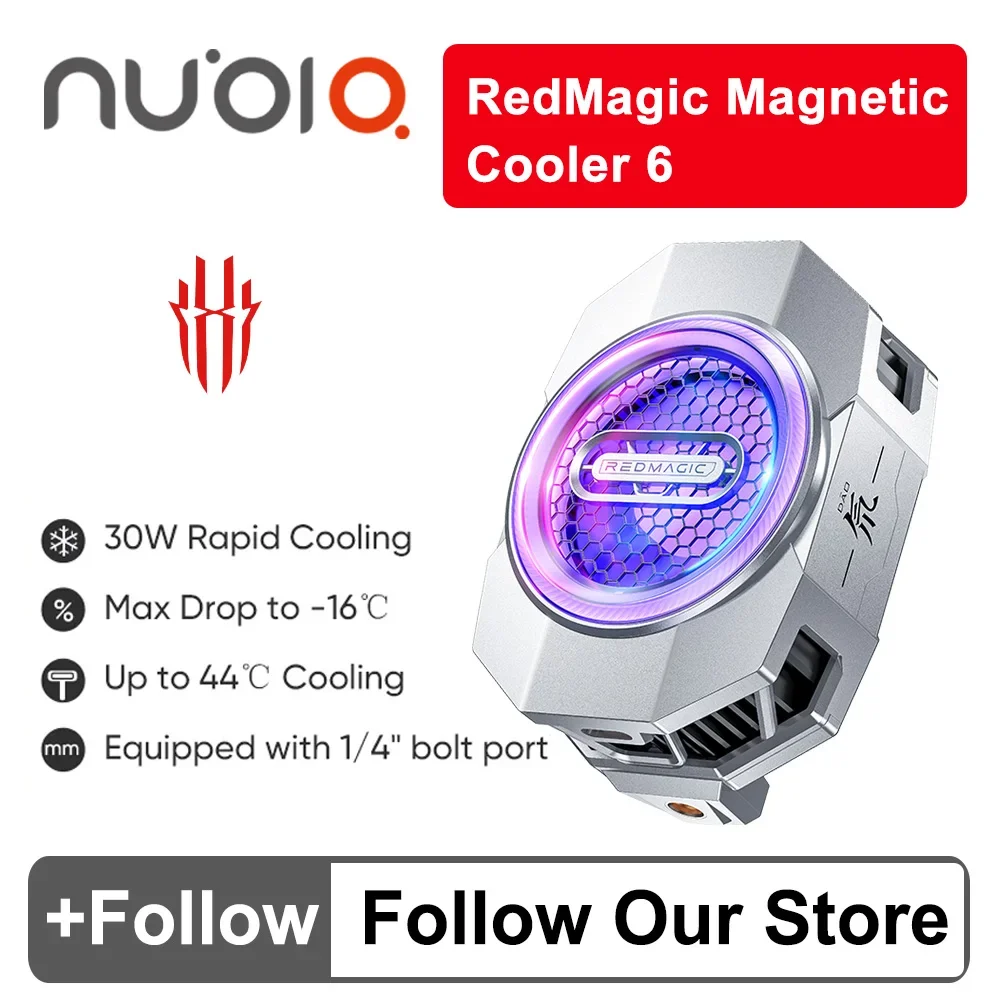 Nubia RedMagic VC Liquid Cooler 6 Magnetic  Mobile phone Cooling Fan 30W peak AI temperature Control Radiator Fan For Game Phone