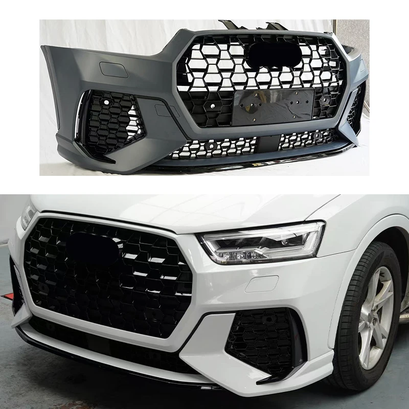 Classic Car Restomod Body Kits2015 Q3 Car Modification Upgrade RS Front Bumper Grille Body Kit For Carbon Fiber TrimChrome D